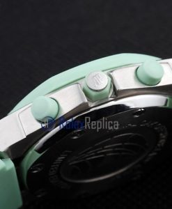 Alternative view of audemars piguet replica chrono offshore lady green dial strip rubber imitazione copia