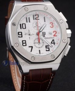 audemars piguet replica chrono offshore shaquille o'neal white strip leather imitazione copia