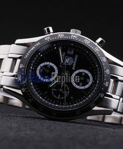 Alternative view of Tag-heuer replica carrera chrono acciaio black dial imitazione copia