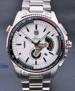 Tag-heuer replica carrera calibre 36 chrono white dial acciaio imitazione copia