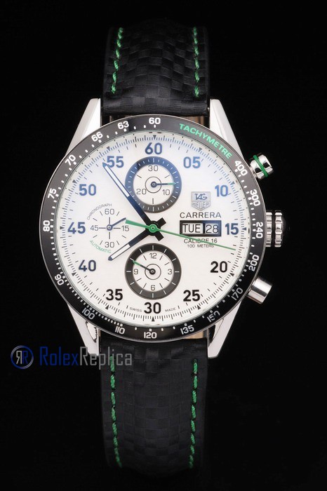 Tag-heuer replica carrera calibre 16 chrono strip leather imitazione copia - immagine 2