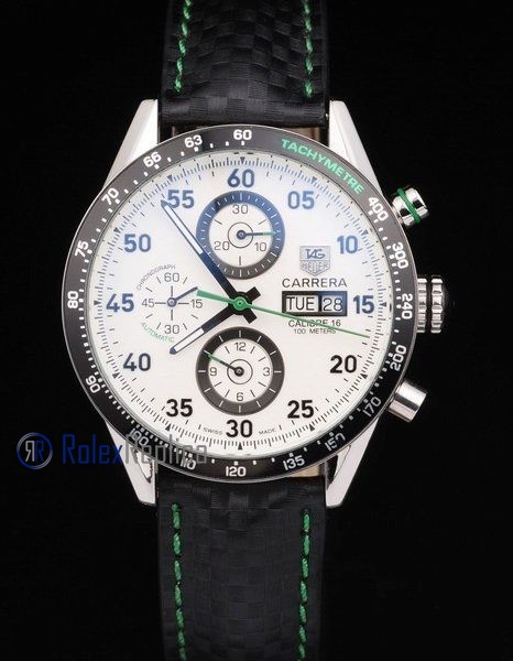Tag-heuer replica carrera calibre 16 chrono strip leather imitazione copia