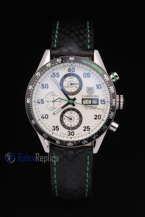 Tag-heuer replica carrera calibre 16 chrono strip leather imitazione copia - immagine 4