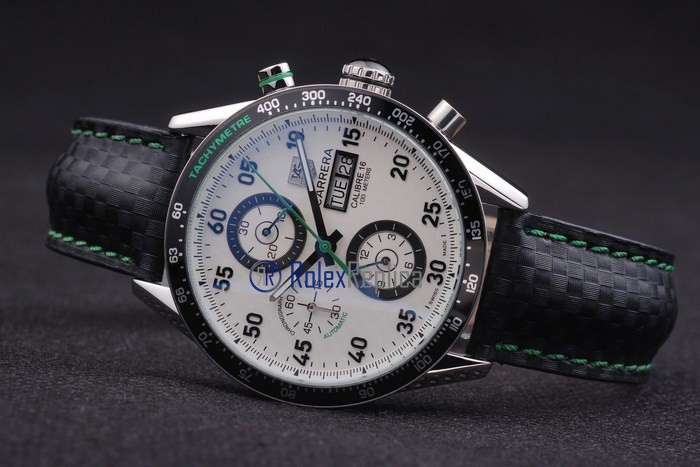 Tag-heuer replica carrera calibre 16 chrono strip leather imitazione copia - immagine 7