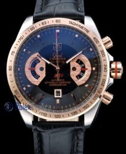 Tag-heuer replica carrera calibre 17 chrono rose gold strip leather imitazione copia