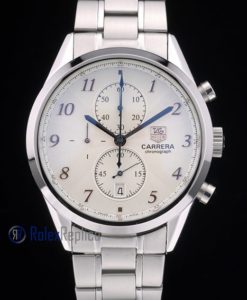 Alternative view of Tag-heuer replica carrera calibre 1887 chrono acciaio white dial imitazione copia