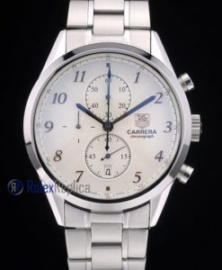 Tag-heuer replica carrera calibre 1887 chrono acciaio white dial imitazione copia