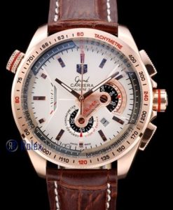 Tag-heuer replica gran carrera calibre 38 chrono rose gold strip leather imitazione copia