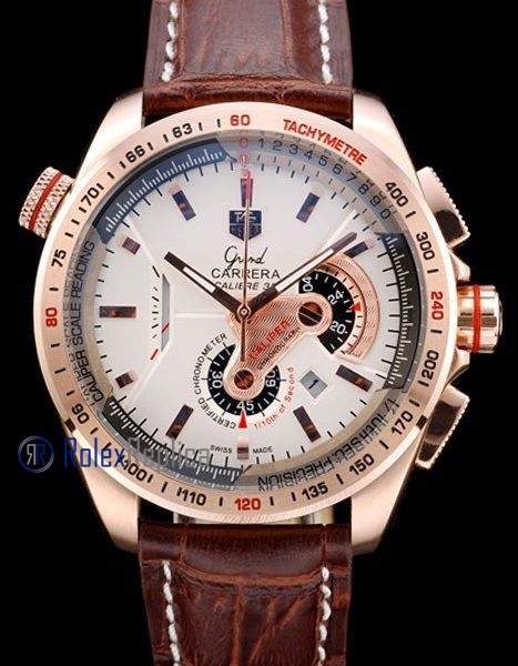 Tag-heuer replica gran carrera calibre 38 chrono rose gold strip leather imitazione copia