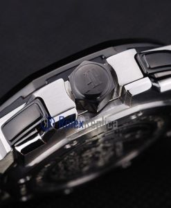 Alternative view of audemars piguet replica chrono offshore acciaio alinghi team black strip rubber imitazione copia