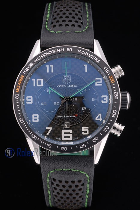 Tag-heuer replica gran carrera mclaren chrono strip rubber imitazione copia - immagine 2