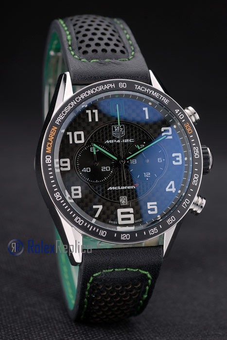 Tag-heuer replica gran carrera mclaren chrono strip rubber imitazione copia - immagine 5