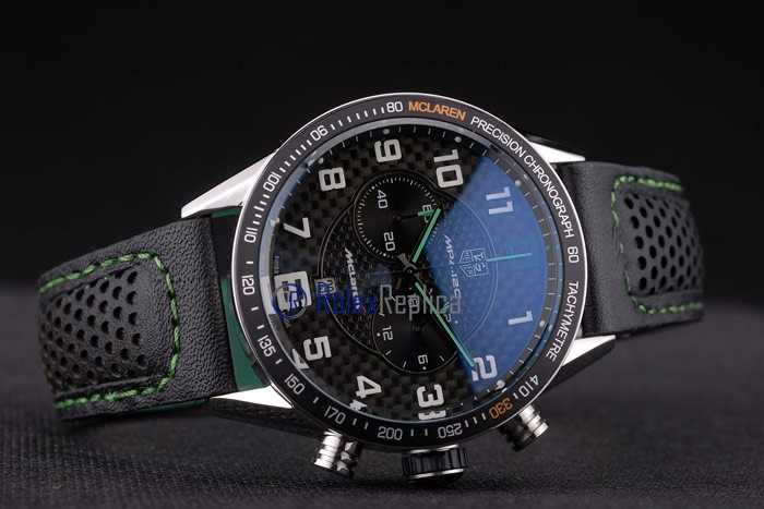 Tag-heuer replica gran carrera mclaren chrono strip rubber imitazione copia - immagine 6