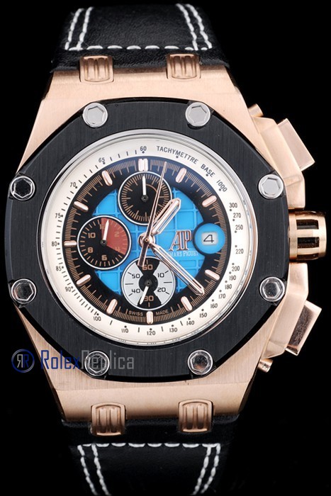 audemars piguet replica chrono offshore rubens barrichello rose gold strip leather imitazione copia