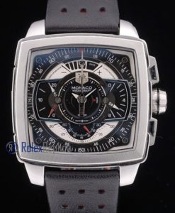 Tag-heuer replica gran carrera monaco strip rubber-b chrono black imitazione copia