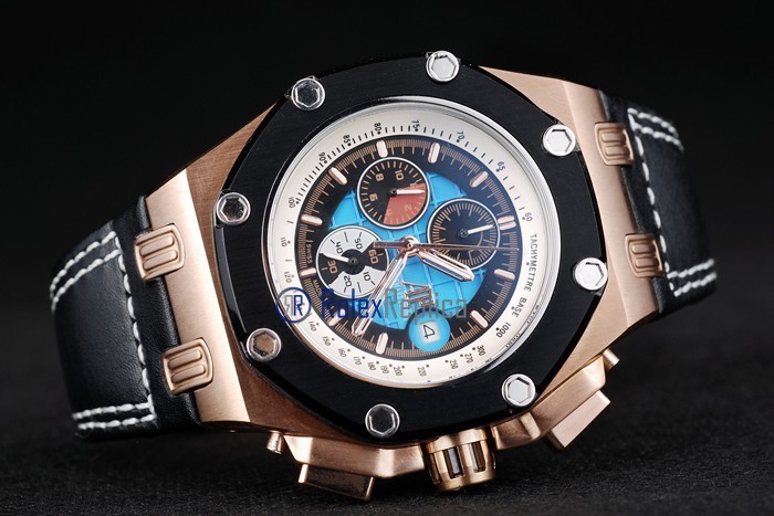 audemars piguet replica chrono offshore rubens barrichello rose gold strip leather imitazione copia - immagine 5