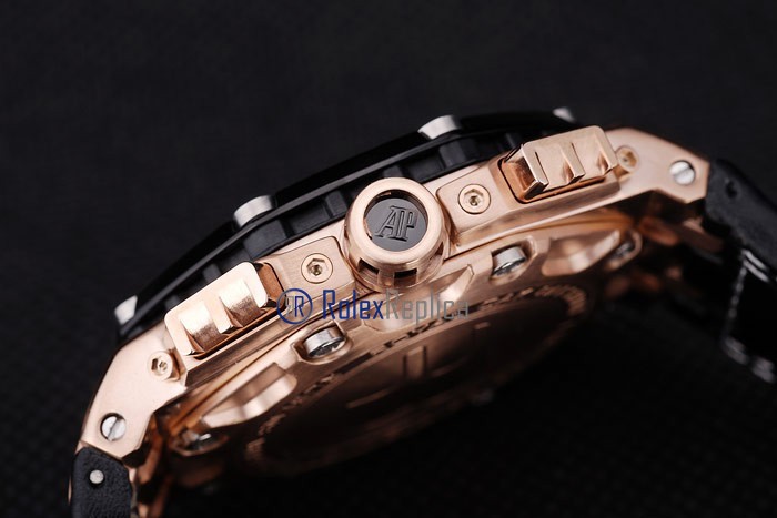 audemars piguet replica chrono offshore rubens barrichello rose gold strip leather imitazione copia - immagine 8