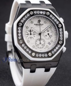 audemars piguet replica chrono offshore acciaio alinghi team lady white strip rubber imitazione copia