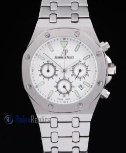 Alternative view of audemars piguet replica chrono offshore acciaio white dial imitazione copia