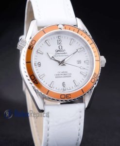 Alternative view of Omega replica seamaster strip leather white dial imitazione copia