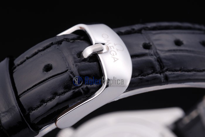 Omega replica seamaster strip leather black dial imitazione copia - immagine 6