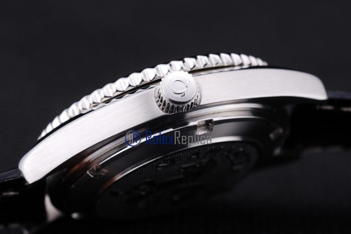 Omega replica seamaster strip leather black dial imitazione copia - immagine 10