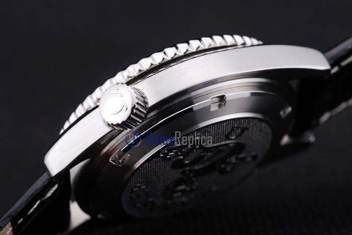 Omega replica seamaster strip leather black dial imitazione copia - immagine 11