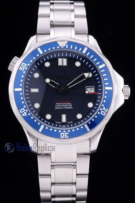 Omega replica seamaster acciaio blue bezel imitazione copia - immagine 2