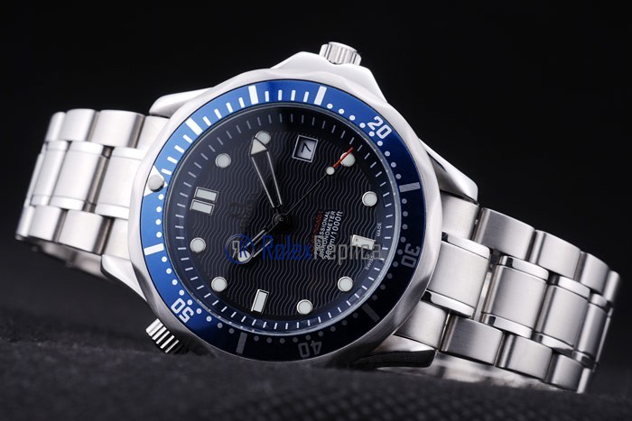 Omega replica seamaster acciaio blue bezel imitazione copia - immagine 5