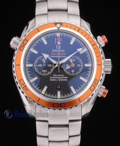 Alternative view of Omega replica seamaster co-axial chrono acciaio orange bezel imitazione copia