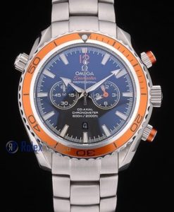 Omega replica seamaster co-axial chrono acciaio orange bezel imitazione copia