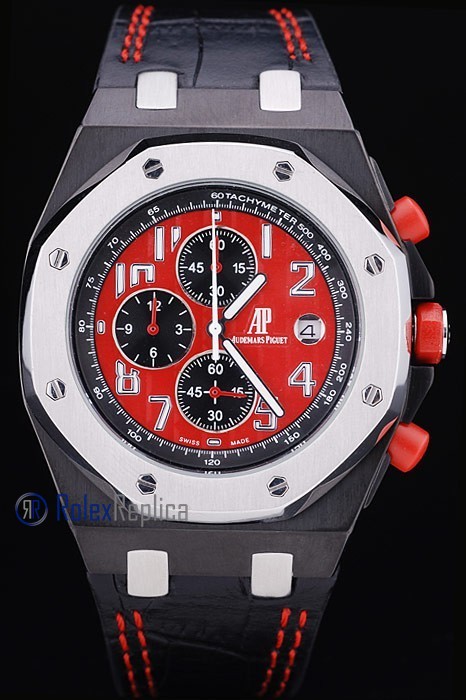 audemars piguet replica chrono offshore singapore GP2008 red strip leather imitazione copia - immagine 2