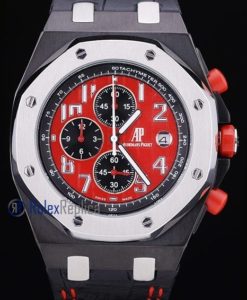 audemars piguet replica chrono offshore singapore GP2008 red strip leather imitazione copia