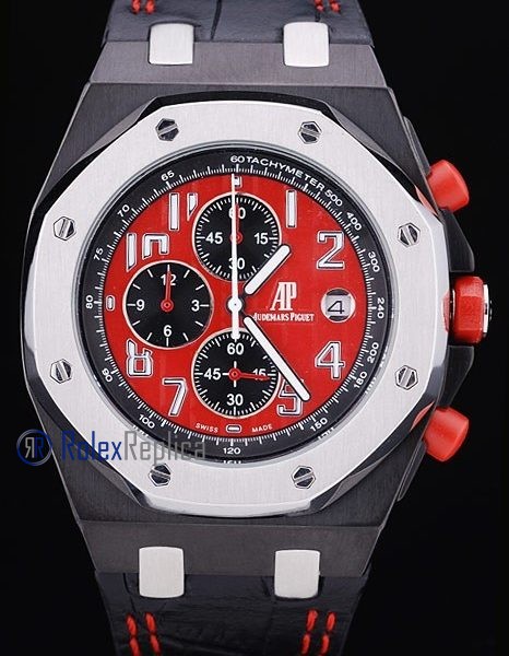 audemars piguet replica chrono offshore singapore GP2008 red strip leather imitazione copia