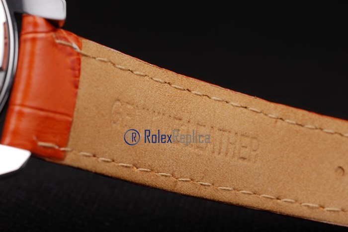 Omega replica seamaster co-axial orange bezel strip leather imitazione copia - immagine 8