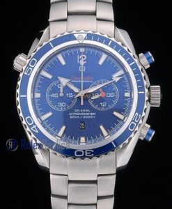 Omega replica seamaster co-axial chrono acciaio blue bezel imitazione copia