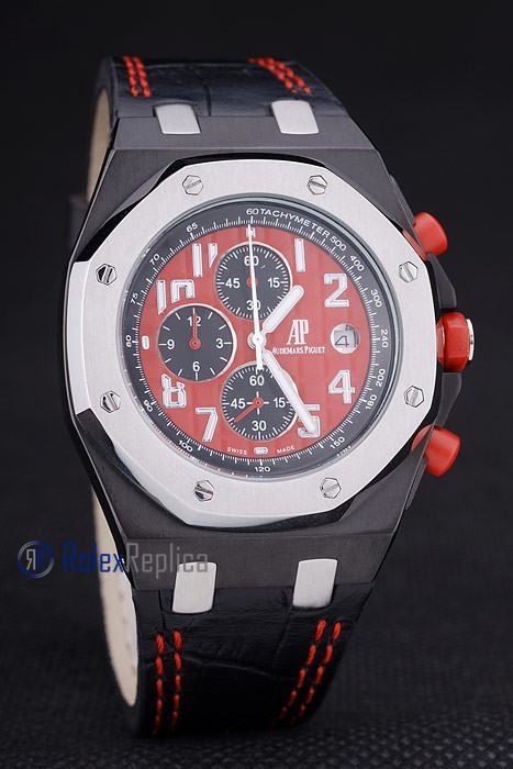 audemars piguet replica chrono offshore singapore GP2008 red strip leather imitazione copia - immagine 4