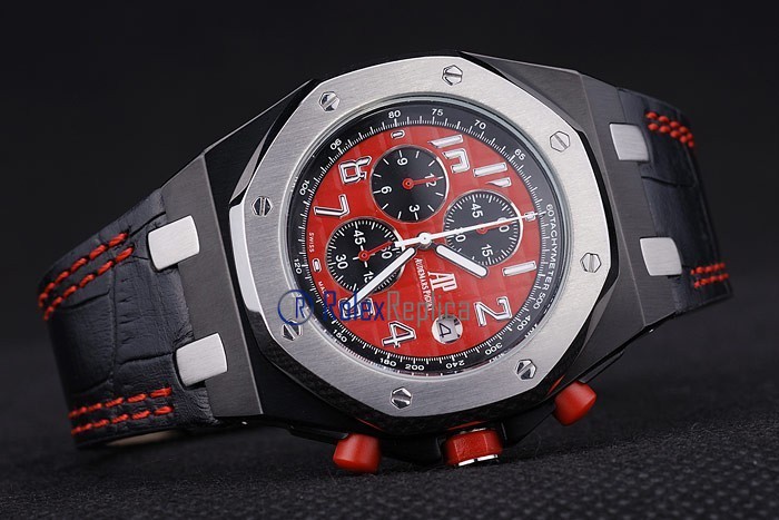 audemars piguet replica chrono offshore singapore GP2008 red strip leather imitazione copia - immagine 5