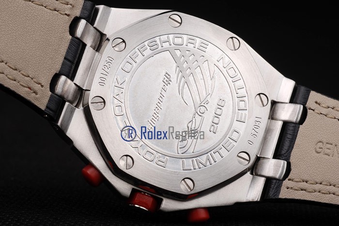 audemars piguet replica chrono offshore singapore GP2008 red dial panda strip leather imitazione copia - immagine 7