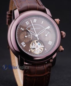 audemars piguet replica chrono ceramichon strip leather brown imitazione copia