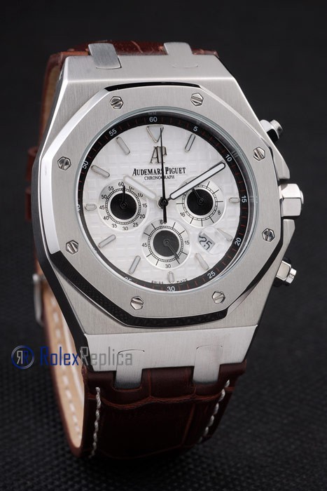 audemars piguet replica chrono offshore city of sails white dial strip leather imitazione copia - immagine 2