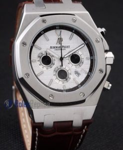 audemars piguet replica chrono offshore city of sails white dial strip leather imitazione copia