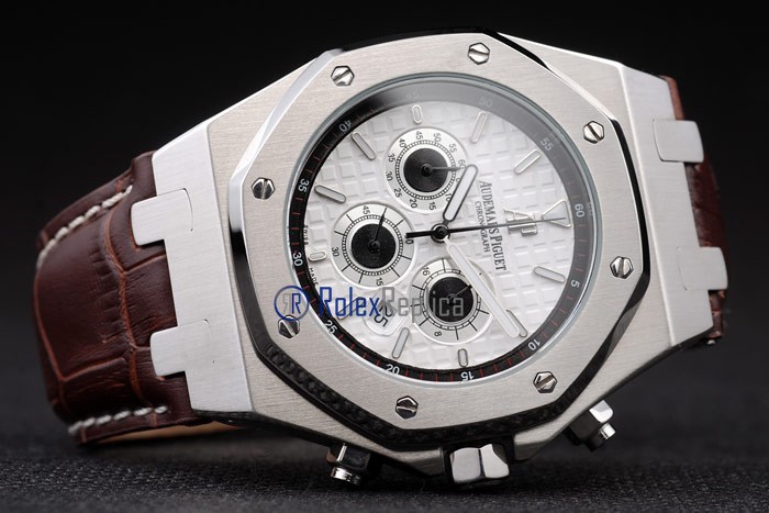 audemars piguet replica chrono offshore city of sails white dial strip leather imitazione copia - immagine 4