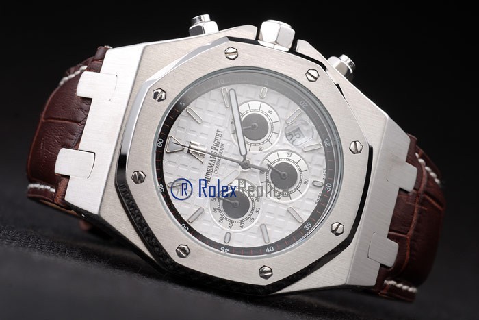 audemars piguet replica chrono offshore city of sails white dial strip leather imitazione copia - immagine 5