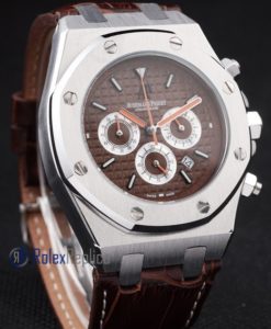 audemars piguet replica chrono offshore city of sails brown dial strip leather imitazione copia