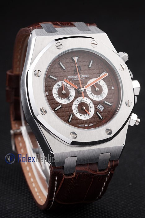 audemars piguet replica chrono offshore city of sails brown dial strip leather imitazione copia