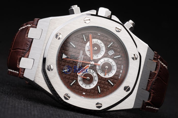 audemars piguet replica chrono offshore city of sails brown dial strip leather imitazione copia - immagine 5