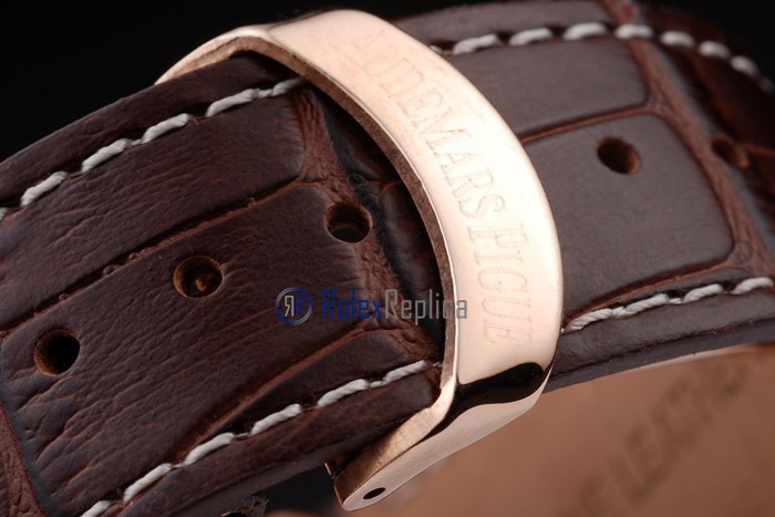 audemars piguet replica chrono offshore city of sails rose gold brown dial strip leather imitazione copia - immagine 7