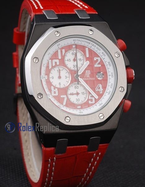 audemars piguet replica chrono offshore singapore GP2008 red panda strip leather imitazione copia