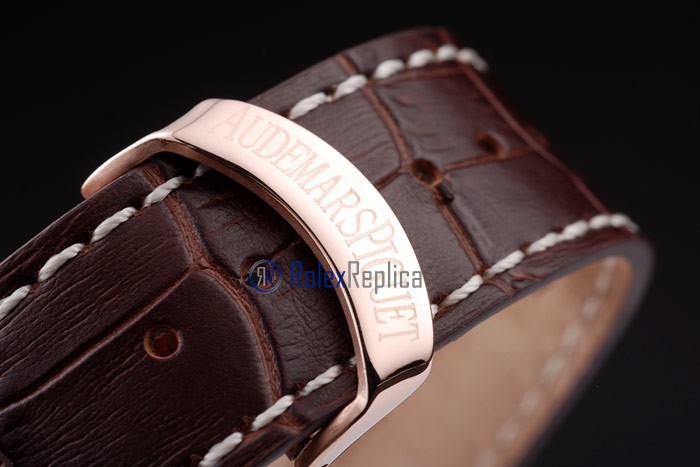 audemars piguet replica chrono offshore skeletron rose gold strip leather imitazione copia - immagine 4